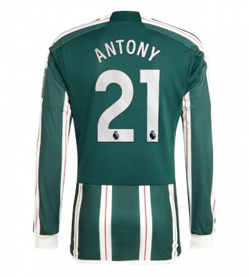 Lacne Muži Futbalové dres Manchester United Antony #21 2023-24 Dlhy Rukáv - Preč